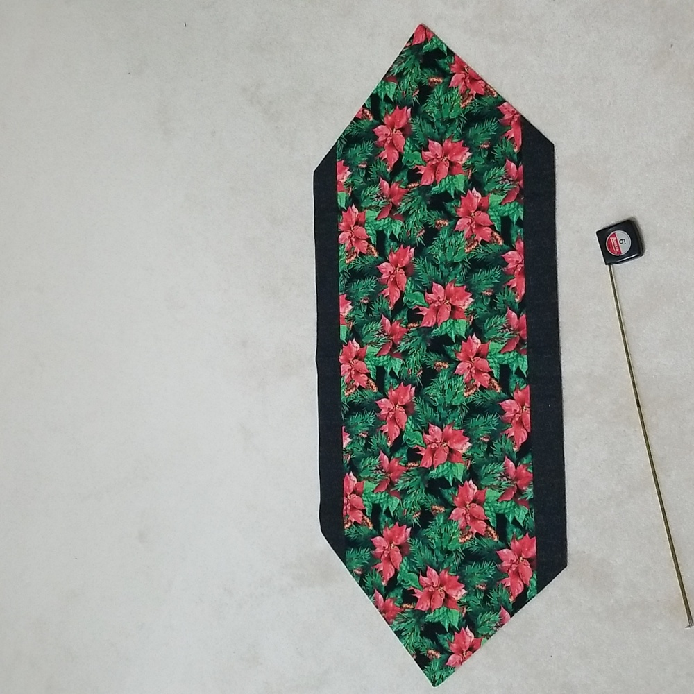 Handmade Table Runner Poinsettias